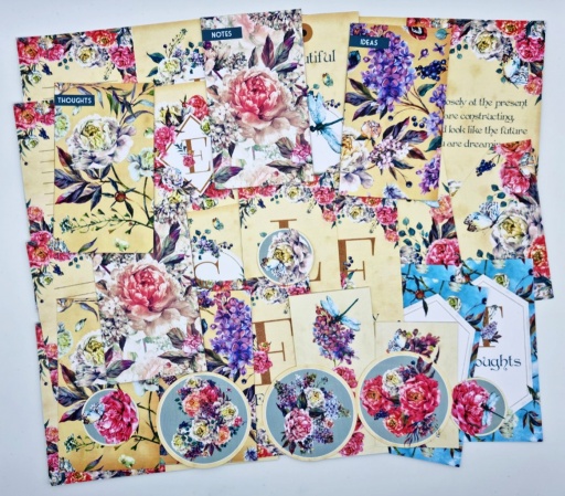 Ephemera Set - Vintage Florals - 30 pieces - 200gsm